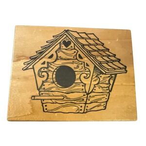 PSX Scalloped Wooden‎ Birdhouse K-043 Wooden Mounted Rubber Stamp Vintage
